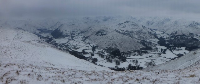 Helvellyn, Brotherswater and Ullswater Snow Panorama